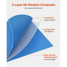 VEVOR Piscina Fuori Terra Rettangolare con Struttura in Metallo, 3 x 2 x 0,76 m, Piscina Rettangolare in PVC per Famiglie, Capacità Acqua 3959 L, con Sistema di Drenaggio a Flusso Controllato, Blu