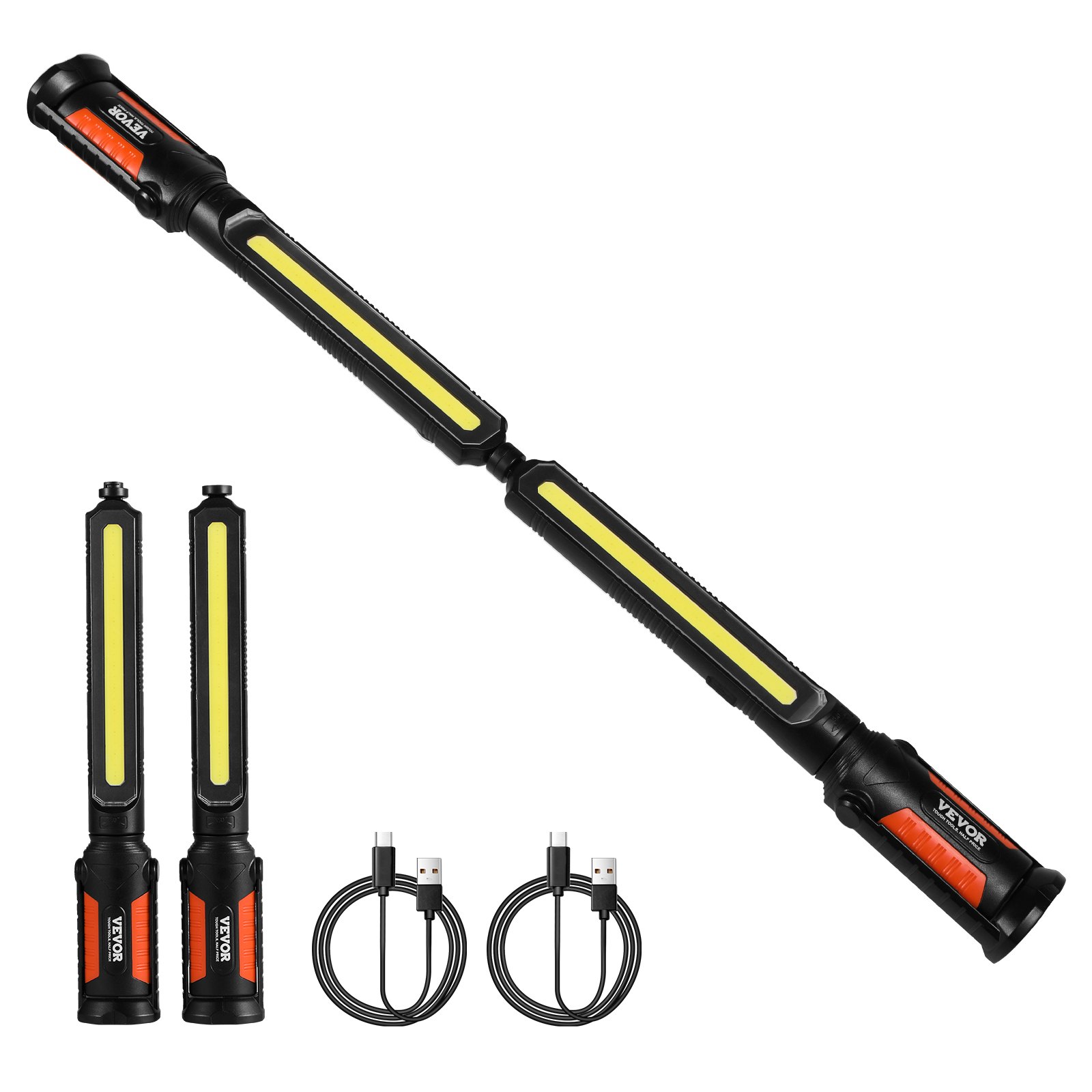 VEVOR Workshop Lamp 1450 LM, Work Light, 4400 mAh Work Headlight, Magnetic LED Light, Work Lamp for Mechanics, for Car Repair, Inspection, Garage, Workshop, Emergency Lighting