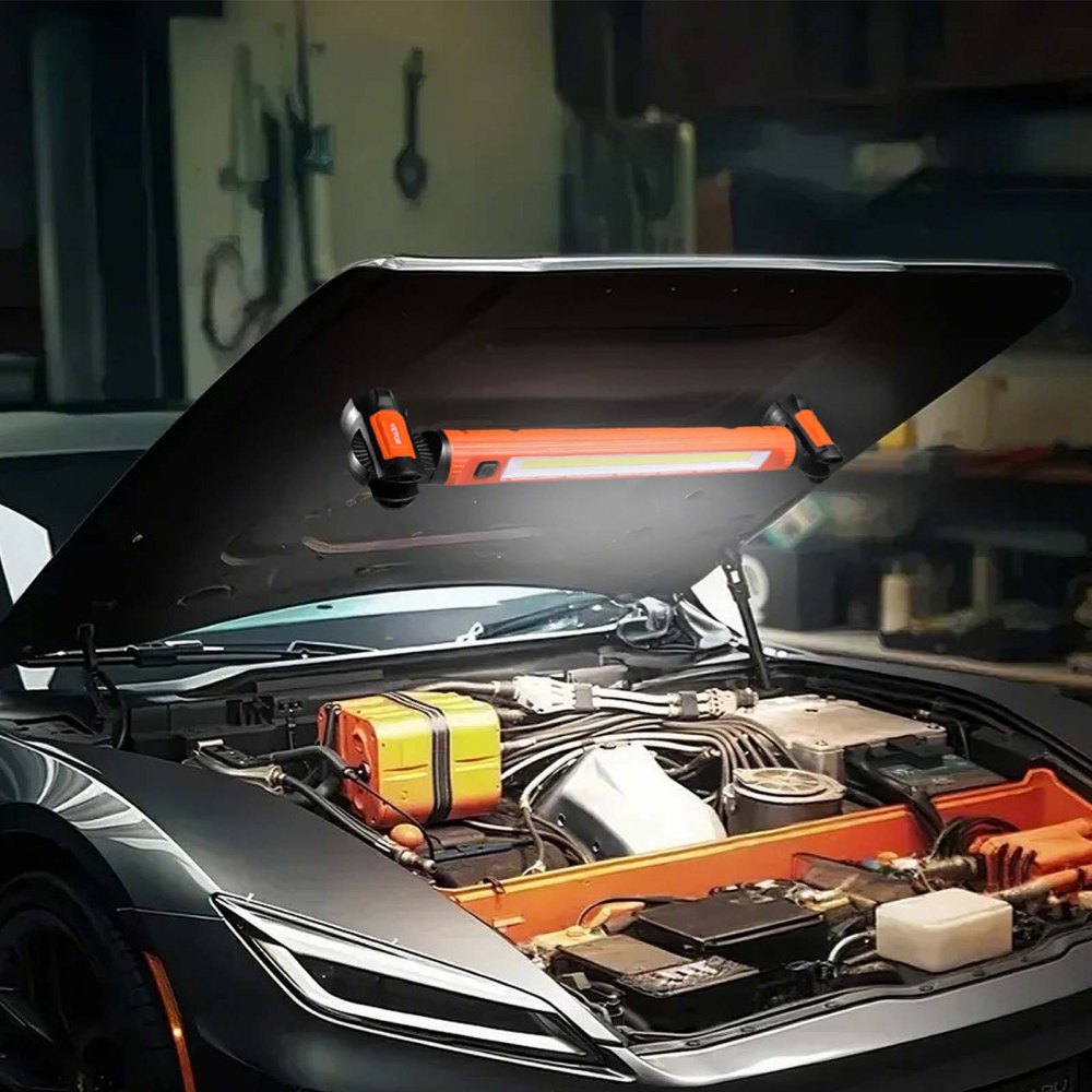 VEVOR Workshop Lamp 1250 lm, Work Light 6000 mAh, Rechargeable Magnetic Bright LED Light, Work Lamp for Mechanics, for Car Repair, Inspection, Garage, Workshop, Emergency Lighting