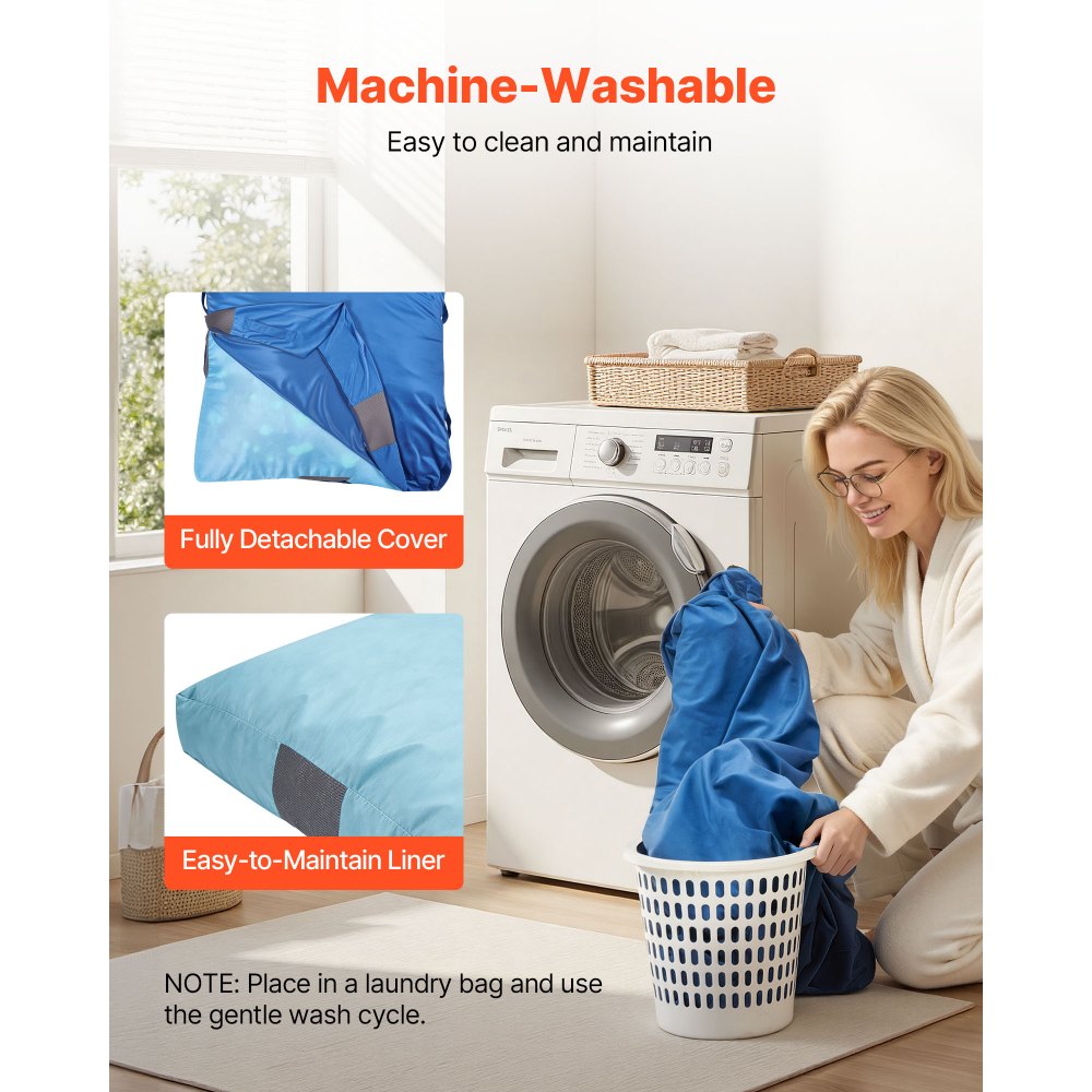 VEVOR Tappeto Sensoriale per Bambini da Casa con Blocchi di Schiuma e Fodera Lavabile, Cuscino Sensoriale per Bambini con Ampia Zona di Atterraggio in Schiuma, Cuscino Multifunzionale, Blu