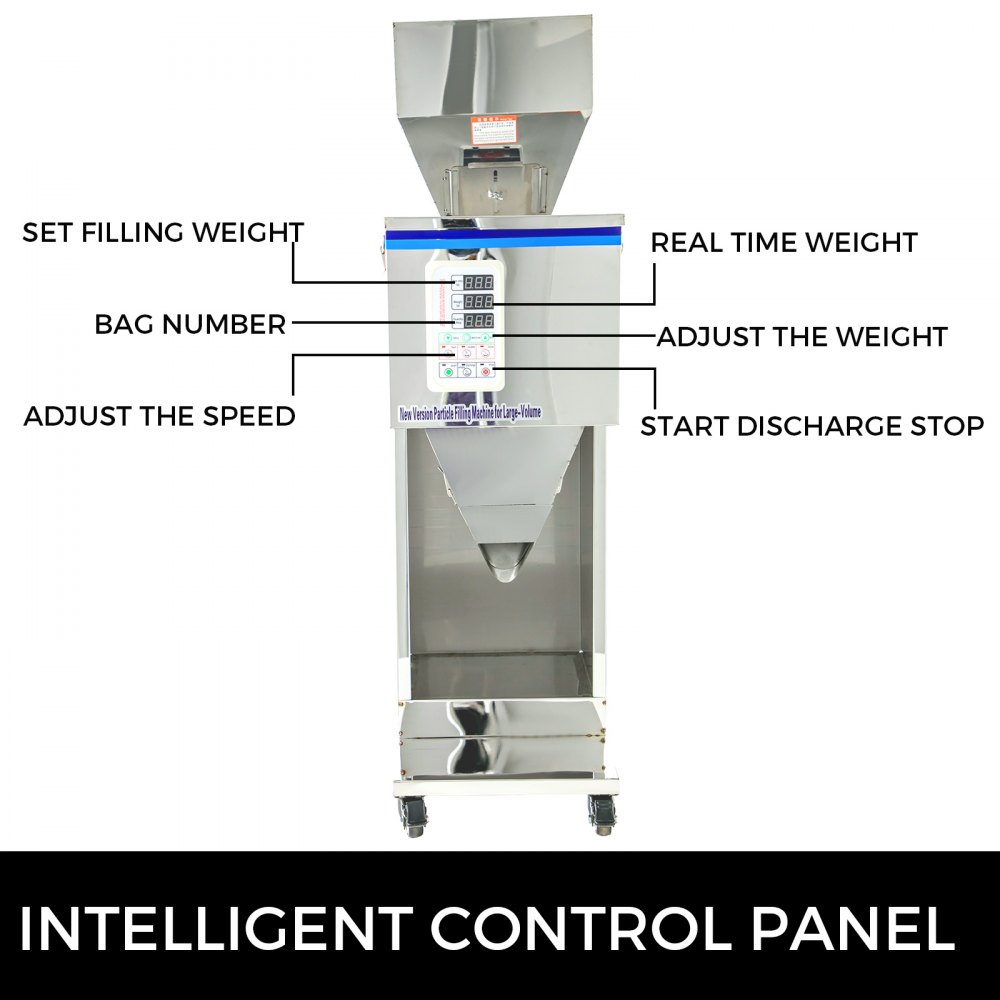 VEVOR Macchina Automatica di Riempimento Polvere, 10-999g Riempitrice di Particelle in Polvere Macchina di Riempimento Polvere  5-25kgTramoggia Funzione di Pesatura e Riempimento
