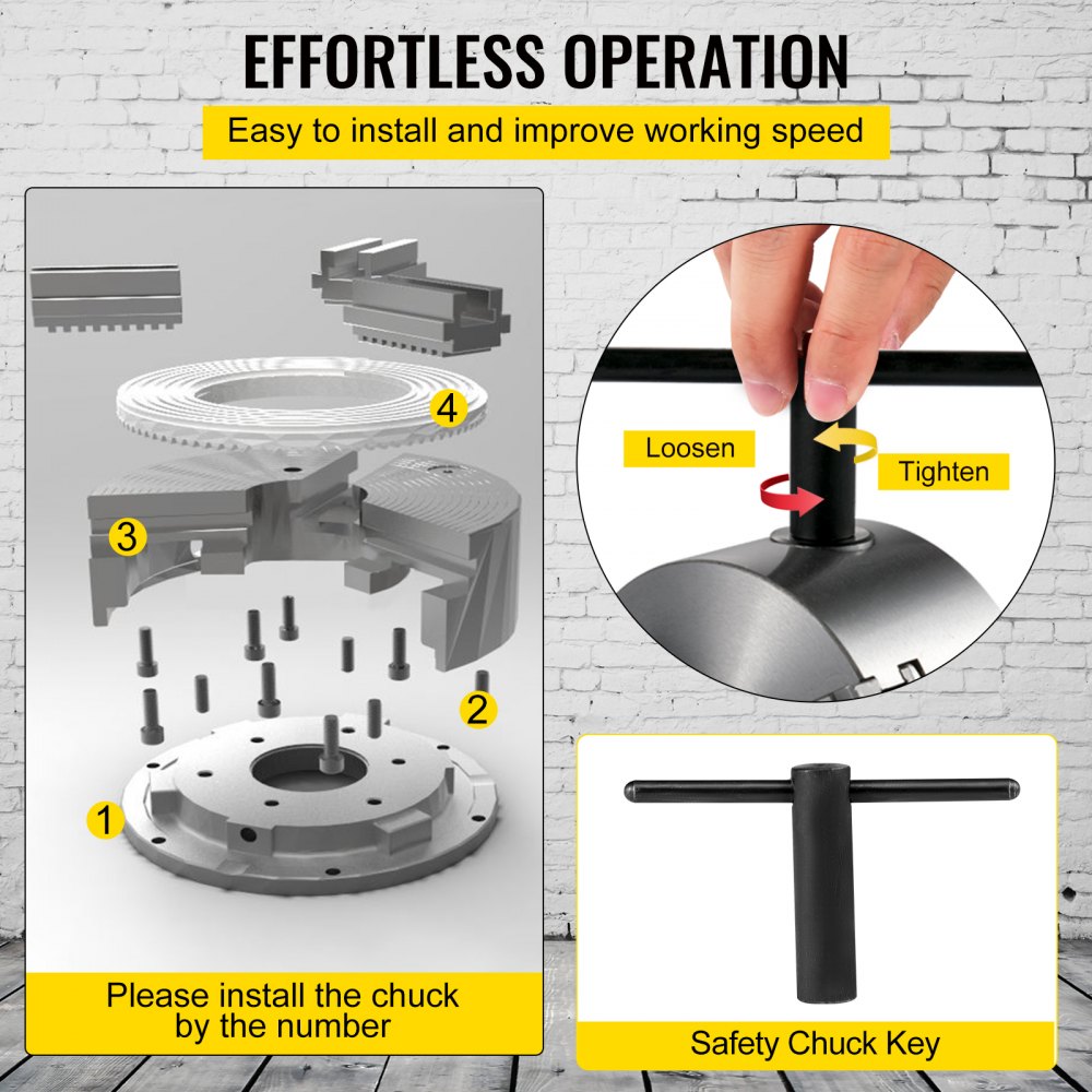Mandrino per Tornio Mandrino Autocentrante Indipendente da 6 Pollici per la Lavorazione del Legno