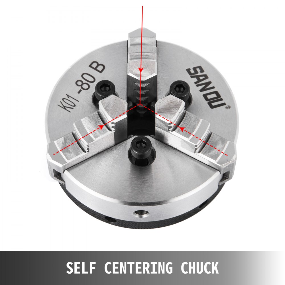 Mandrino Per Tornio K01-80b 80mm 3 Griffe Cast Iron Internal Jaw