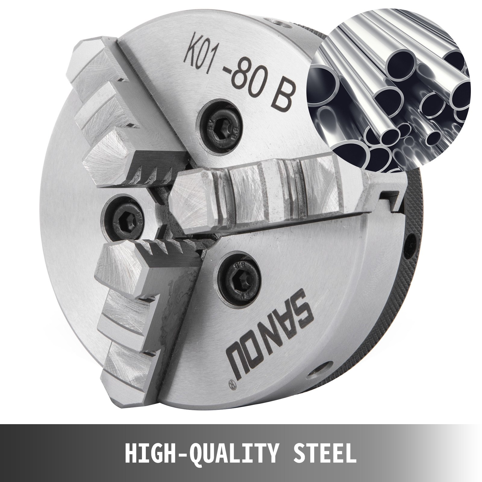 Mandrino Per Tornio K01-80b 80mm 3 Griffe Cast Iron Internal Jaw