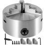 VEVOR K11-200 Mandrino per Tornio 200mm 3 Ganasce Autocentranti Mascella Esterna Fresatrice Mascella Interna, Autocentrante Mascella Esterna 8 Pollici CNC