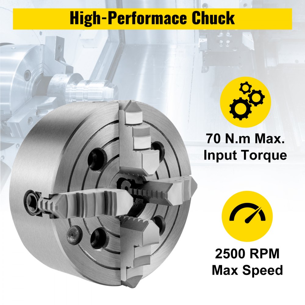 Vevor Mandrino Tornio 160mm Autocentrante A 4 Griffe Fresatura Di Rettificatrici