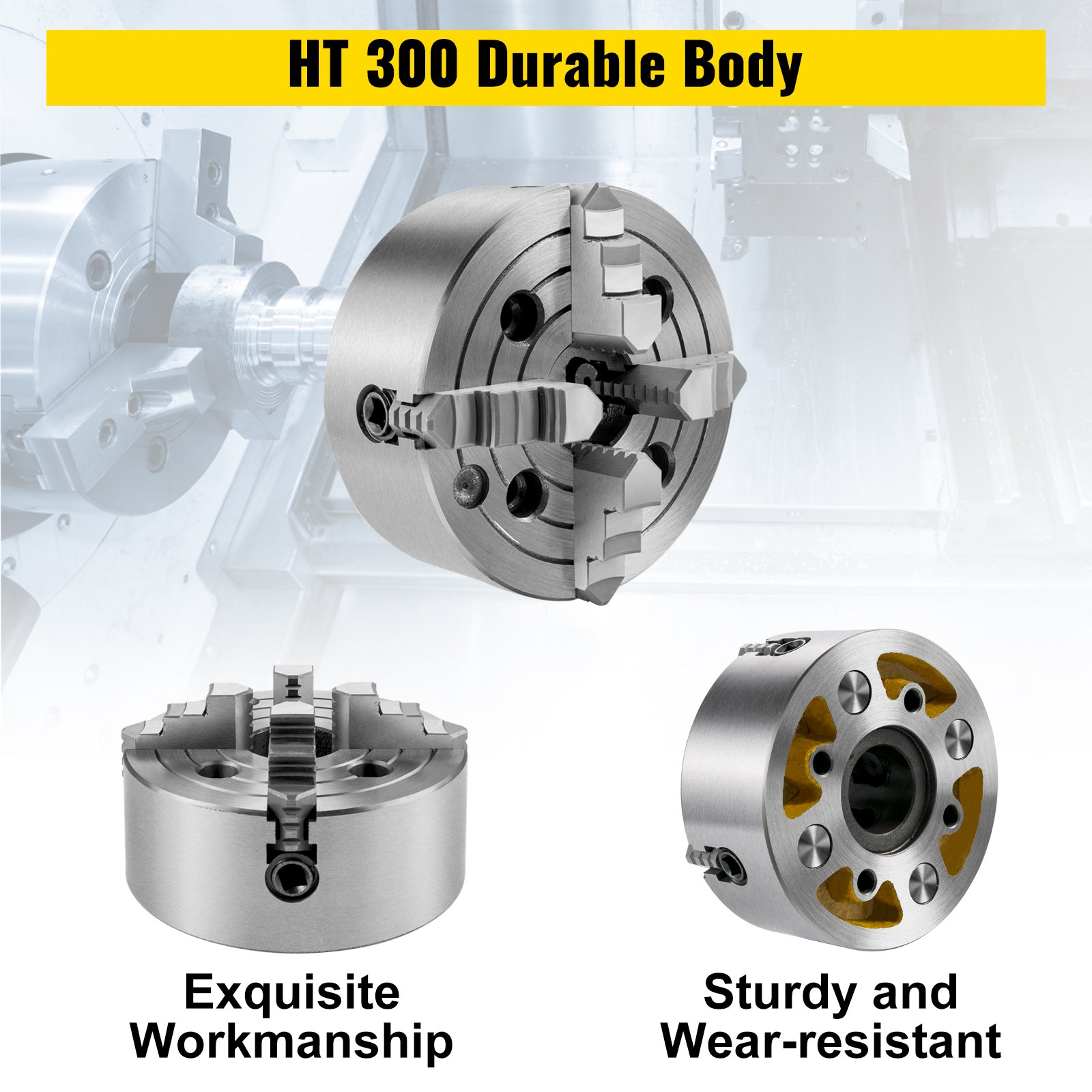 Vevor Mandrino Tornio 160mm Autocentrante A 4 Griffe Fresatura Di Rettificatrici
