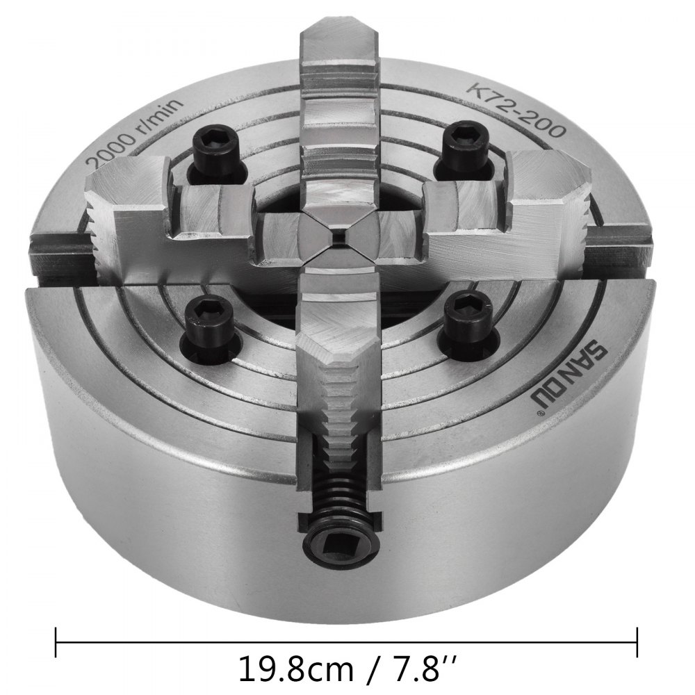 200 Mm autocentrante Per Tornio con 4 Griffe con Ganascia Reversibile K72-200