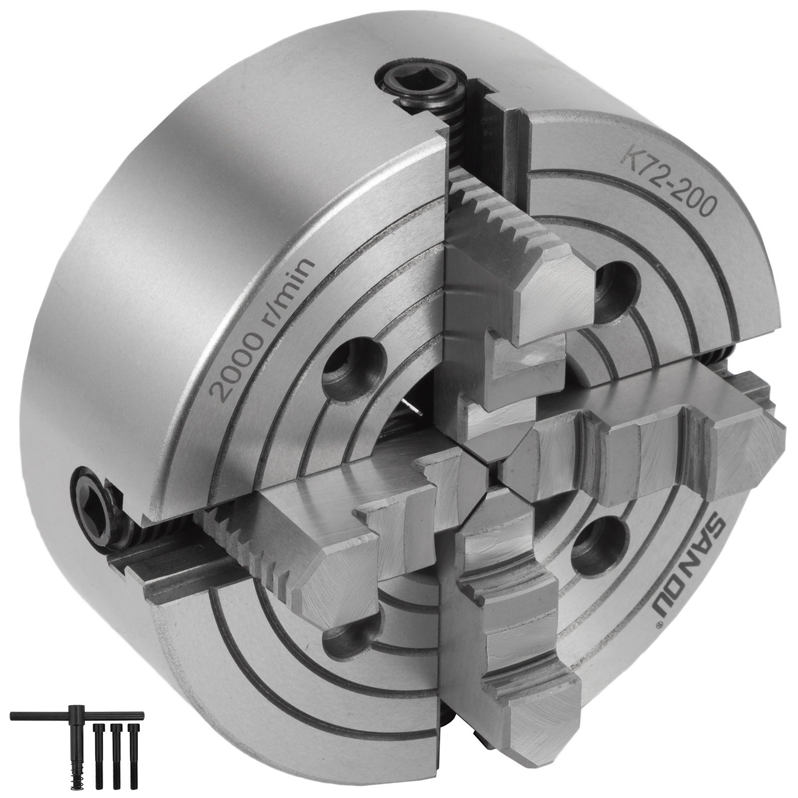 200 Mm autocentrante Per Tornio con 4 Griffe con Ganascia Reversibile K72-200