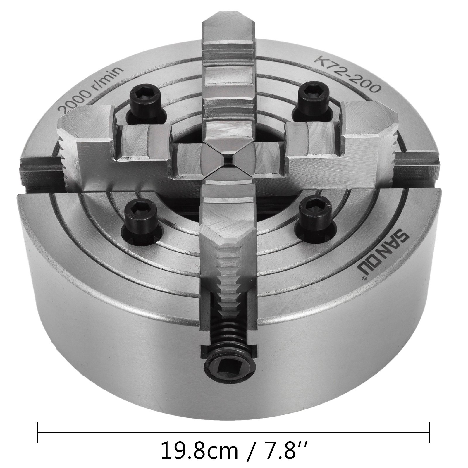 200 Mm autocentrante Per Tornio con 4 Griffe con Ganascia Reversibile K72-200