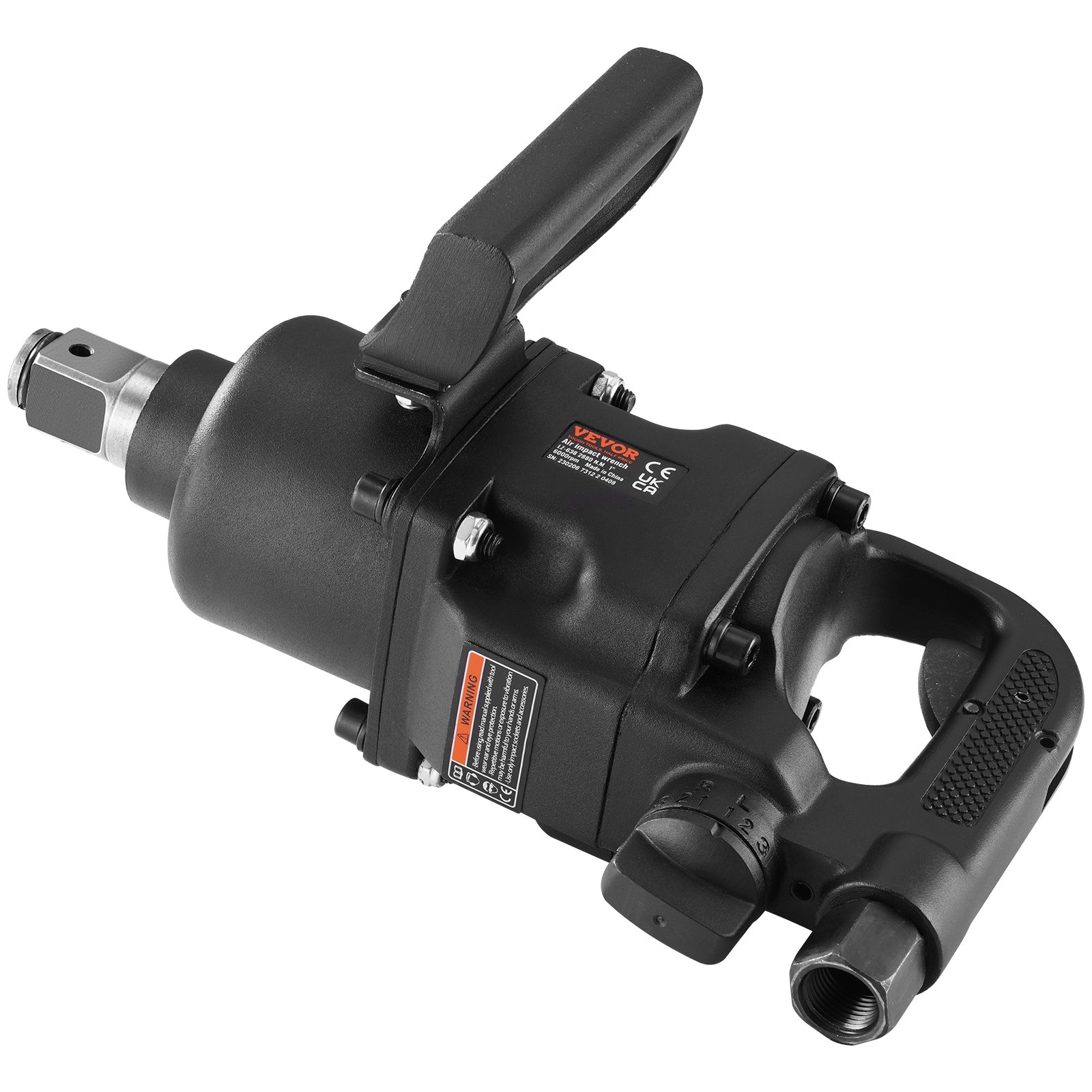 VEVOR Avvitatore Pneumatico a Percussione Quadrato 2,54 cm 3701 Nm, Avvitatore Pneumatico a Impulsi Pressione max. 13,8 bar Velocità Max. 6000 giri/min per Riparazioni Auto Veicoli da Officina Garage