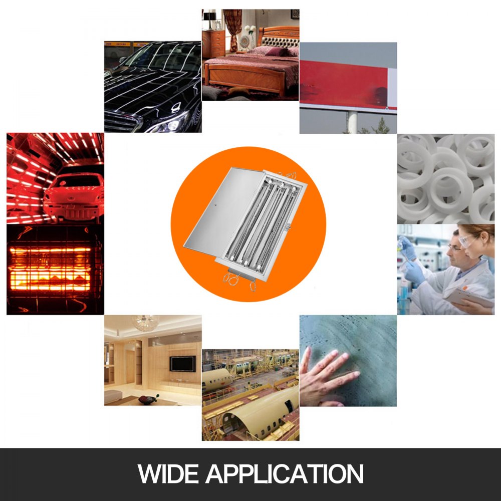 Lampada Essiccatore Infrarossi Per Carrozzeria 3kw 220v 8 Pezzi Riscaldamento