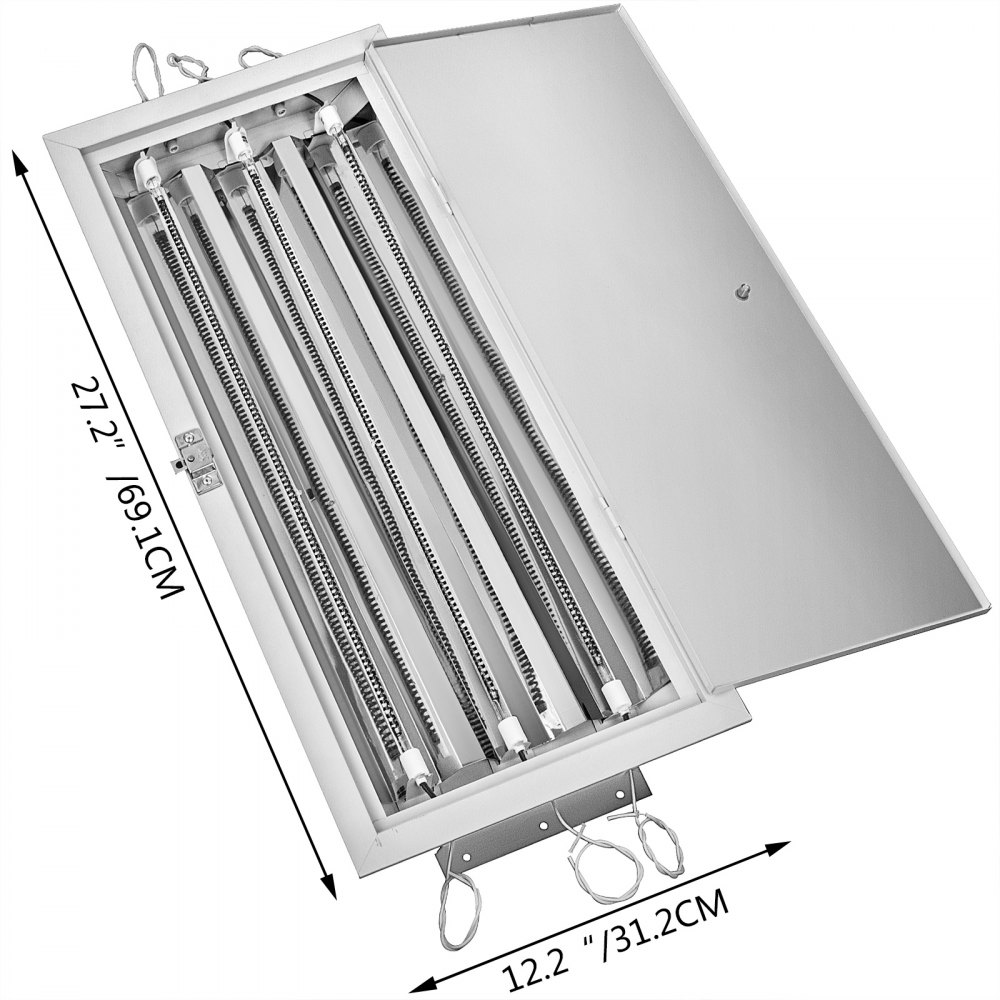 Lampada Essiccatore Infrarossi Per Carrozzeria 3kw 220v 8 Pezzi Riscaldamento