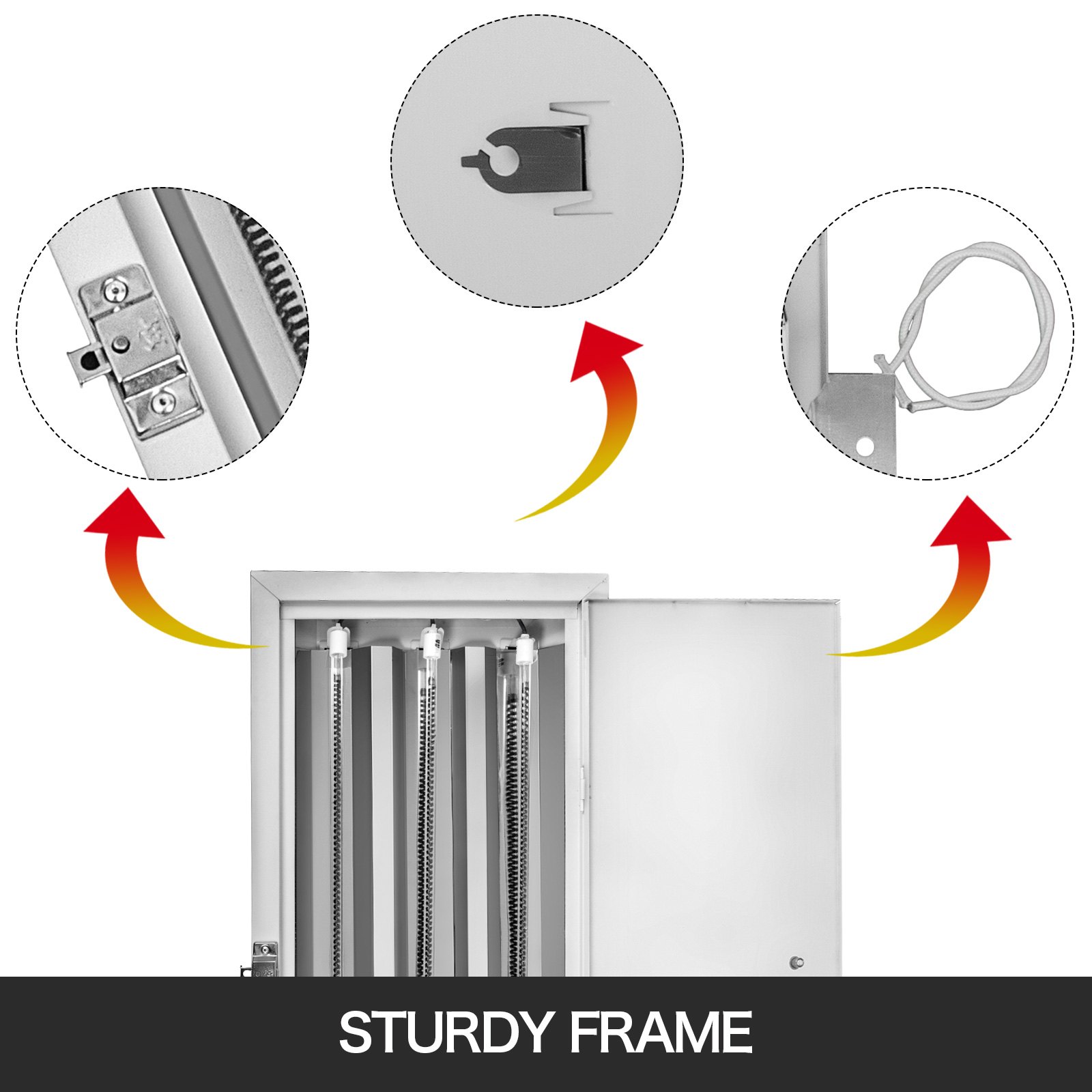 Lampada Essiccatore Infrarossi Per Carrozzeria 3kw 220v 8 Pezzi Riscaldamento