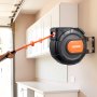VEVOR Avvolgitubo per Aria Compressa Retrattile, Tubo Flessibile in PVC da 20 m x 9,5 mm, Massimo 300 PSI, con Riavvolgimento Automatico e Cavo da 2 m, Montaggio a Parete Girevole per Garage