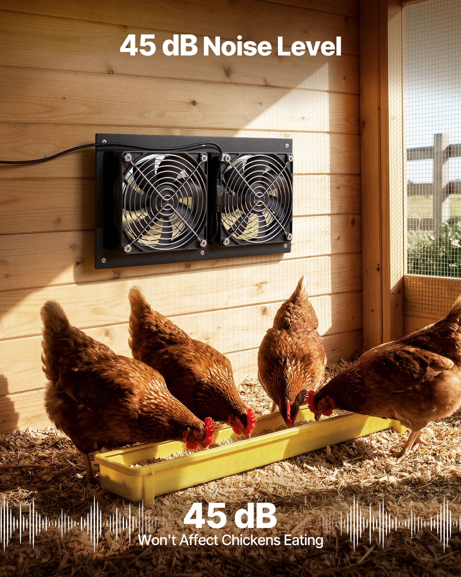 VEVOR Ventilatore ad Energia Solare per Scarico d'Aria, Ventola con Pannello Solare per Scarico 15 W 2 Ventole Velocità di 2668 giri/min, Ventilatore per Circolazione d'Aria per Serra Pollaio