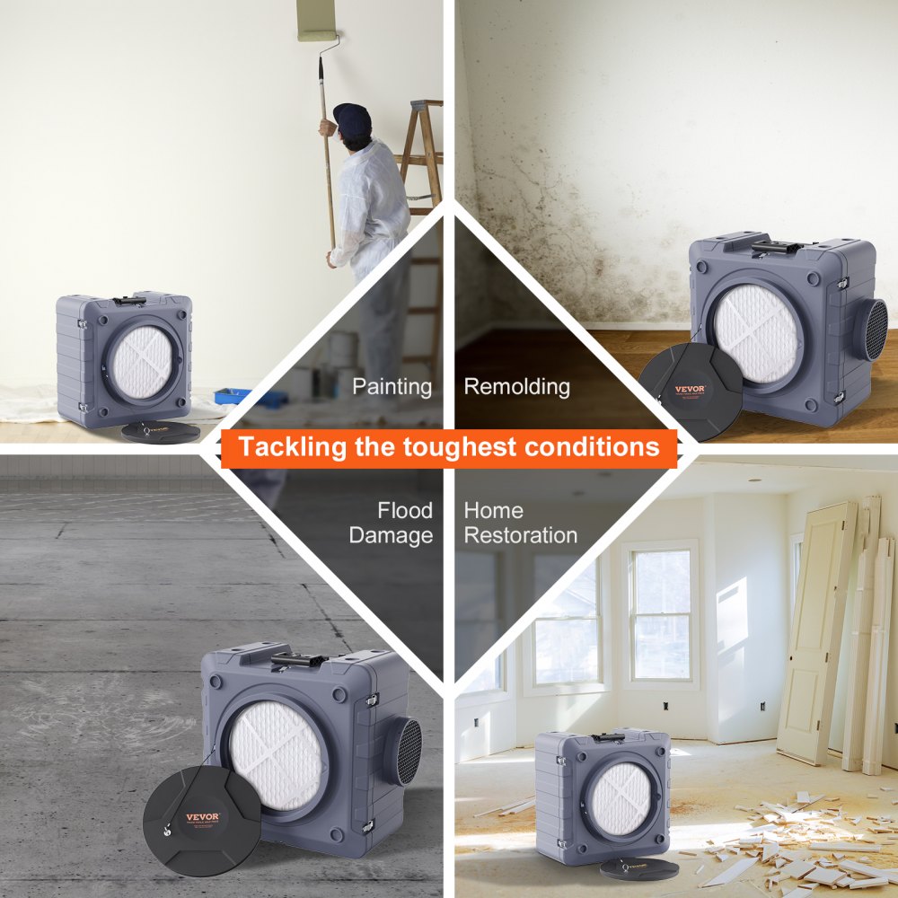 VEVOR air purifier with 3-stage stackable negative air machine with 800 CFM