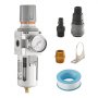 VEVOR Filtro regolatore del compressore d'aria 1/2"NPT 5μm Scarico semiautomatico a stadio singolo