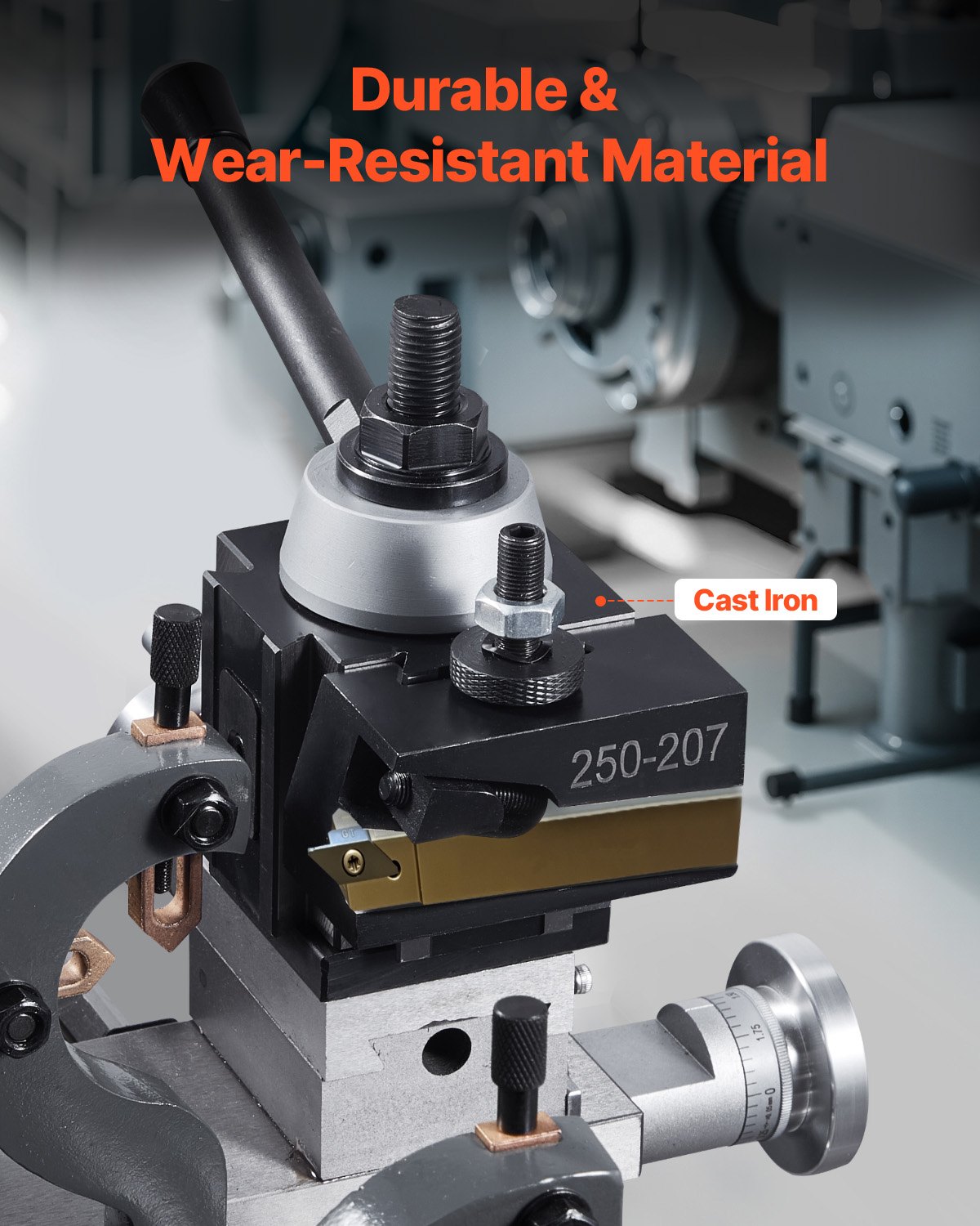VEVOR Set di Portautensili a Cambio in Acciaio Resistente, 6 Pezzi, Include Portautensili per Tornio, Portautensili a Cuneo per Tornitura, per Mini Torni e Torni per Metallo, Oscillazione 254-381 mm