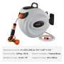 VEVOR Avvolgitubo Automatico per l'Irrigazione Lunghezza Bloccabile 20m Diametro Tubo 12mm, Rullo Avvolgitubo Automatico Retrattile Fissaggio a Parete Girevole 180° da Giardino Orto Pulizia Domestica
