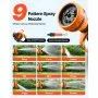 VEVOR Avvolgitubo Automatico Retrattile 25m, Diametro Tubo 12mm, Rullo per Irrigazione da Giardino, Fissaggio a Parete Girevole 180°, per Orto e Pulizia Domestica, Classe di Efficienza Energetica A
