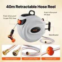 VEVOR Avvolgitubo Retrattile per Tubo da Giardino Lunghezza 40 m Diametro 12mm