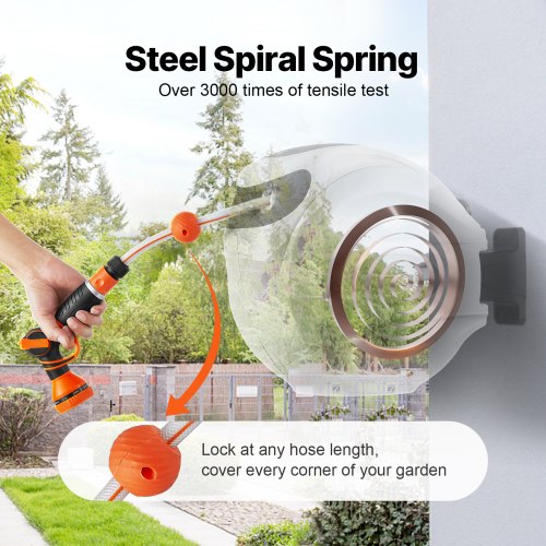 MOLACHI Avvolgitubo Retrattile Da Giardino 30,5 M Con Ugello 9 Funzioni, Staffa Girevole 180°