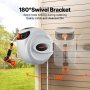 VEVOR Avvolgitubo Retrattile per Tubo da Giardino, 12 mm x 30 m, Avvolgitubo per Tubo da Giardino con Ugello 9 Modelli, Sistema di Ritorno a Riavvolgimento Automatico e Staffa Girevole a 180°
