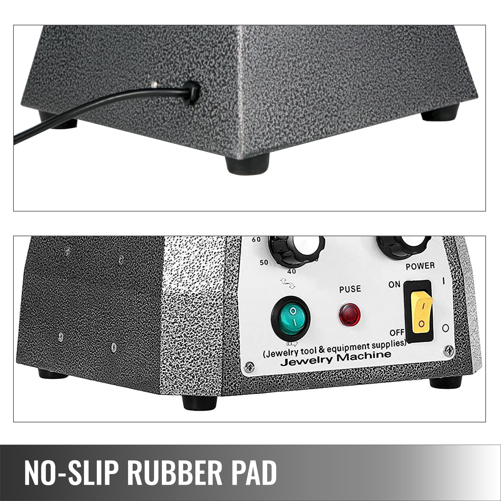 VEVOR Lucidatrice Magnetica per Gioielli Kt-100, Lucidatrice Rotativa per Gioielli 100mm, Lucidatrice Professionale a Tamburo Rotante con Rotazione Bidirezionale 2000 RPM, per Metallo Leggero