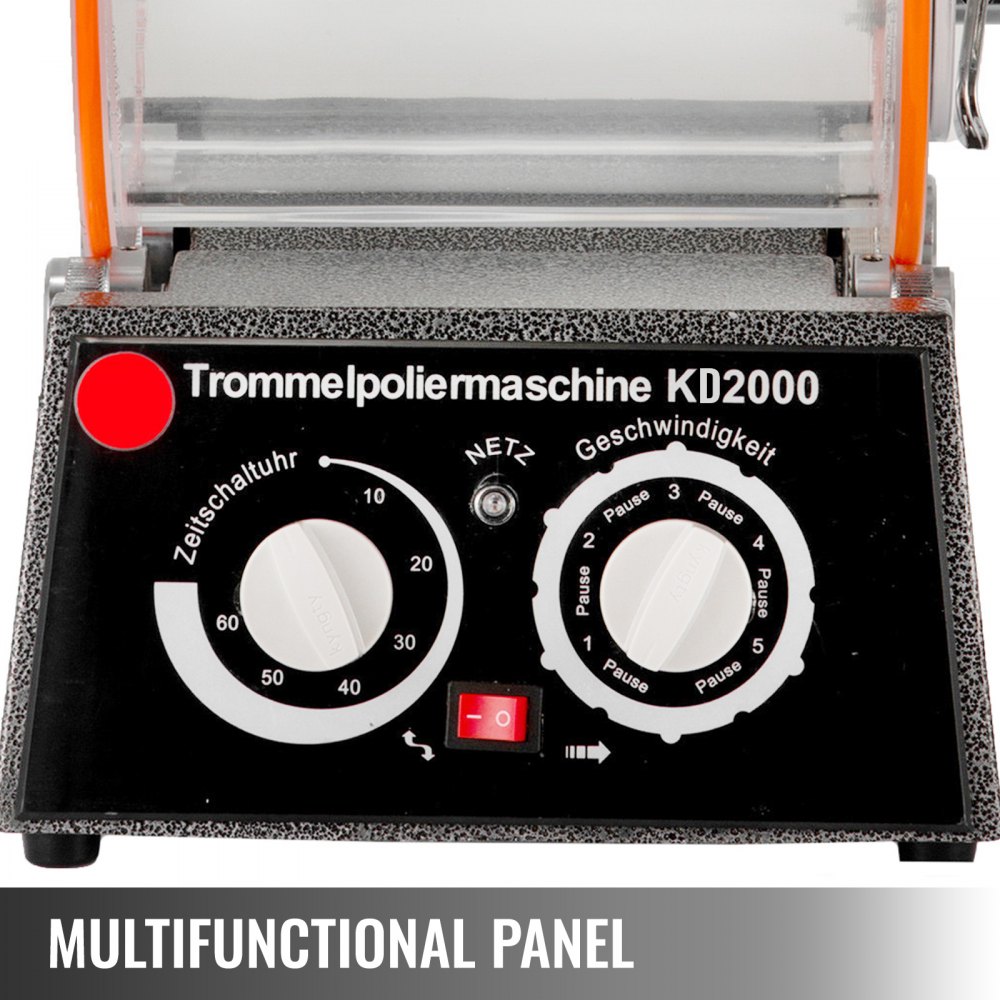 VEVOR Lucidatore di Gioielli in Policarbonato 5 kg, Lucidatrice Rotante per Superfici 60 W, Lucidatura di Gioielli Nero, Magnetic Tumbler a Sfere da Laboratorio, Antiscivolo per Materiali in Magnesio