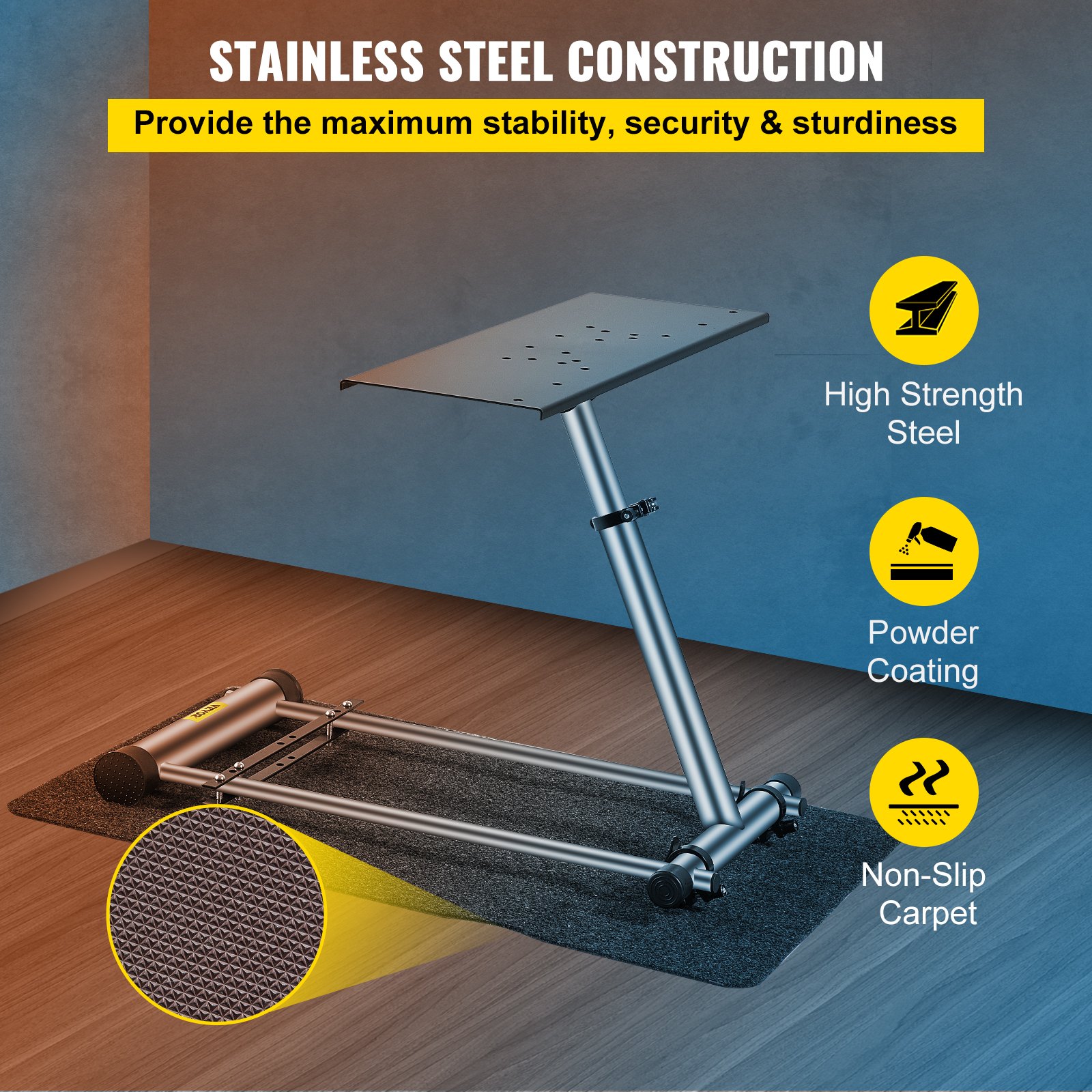 VEVOR sedia da gaming Supporto per Volante da Corsa 360° Regolabile per Logitech G29 G920 G25 G27 Simulatore Guida