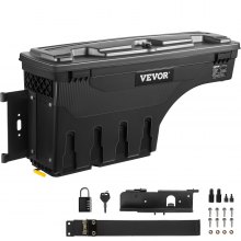 VEVOR Scatola di Immagazzinaggio per Auto Nero, Capacità Massima 6,6 Galloni Cassetta degli Attrezzi del Camioncino in ABS e Acciaio al Carbonio, Compatibile con Tundra 2007-2021, Installazione Facile