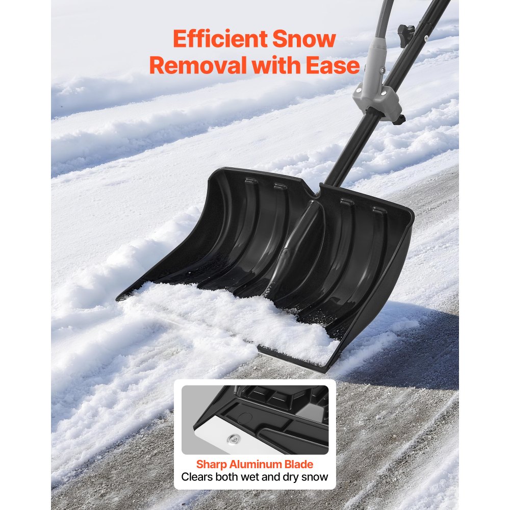 VEVOR Pala da Neve per Vialetto, in Plastica Larga 45,5 cm con Manico a Forma di D, Impugnatura Antiscivolo, Strumento Leggero per la Rimozione per Giardino, Campeggio all'Aperto
