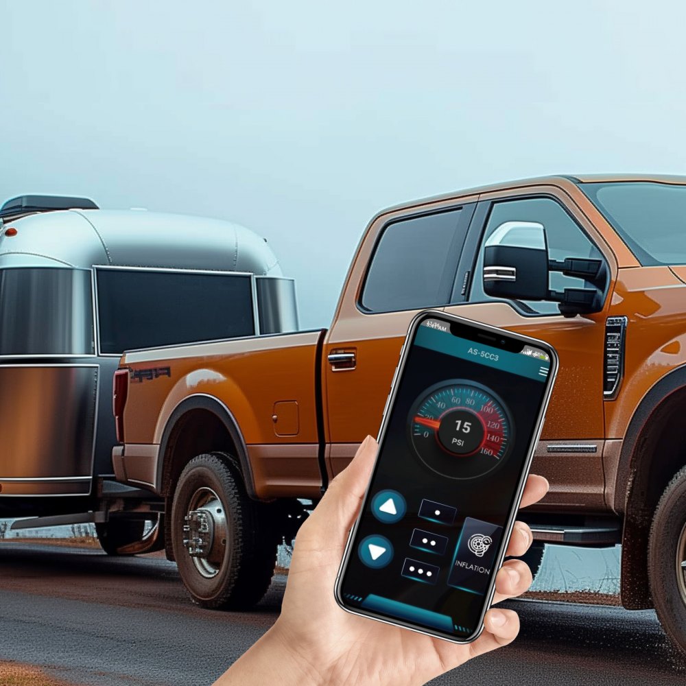 VEVOR Kit di Controllo Ammortizzatori Pneumatici 12 V 100 PSI Sistema di Compressore d'Aria Senza Fili di Bordo con Controllo Remoto o Tramite App con Sistema a Percorso Singolo, per Camion e Furgoni