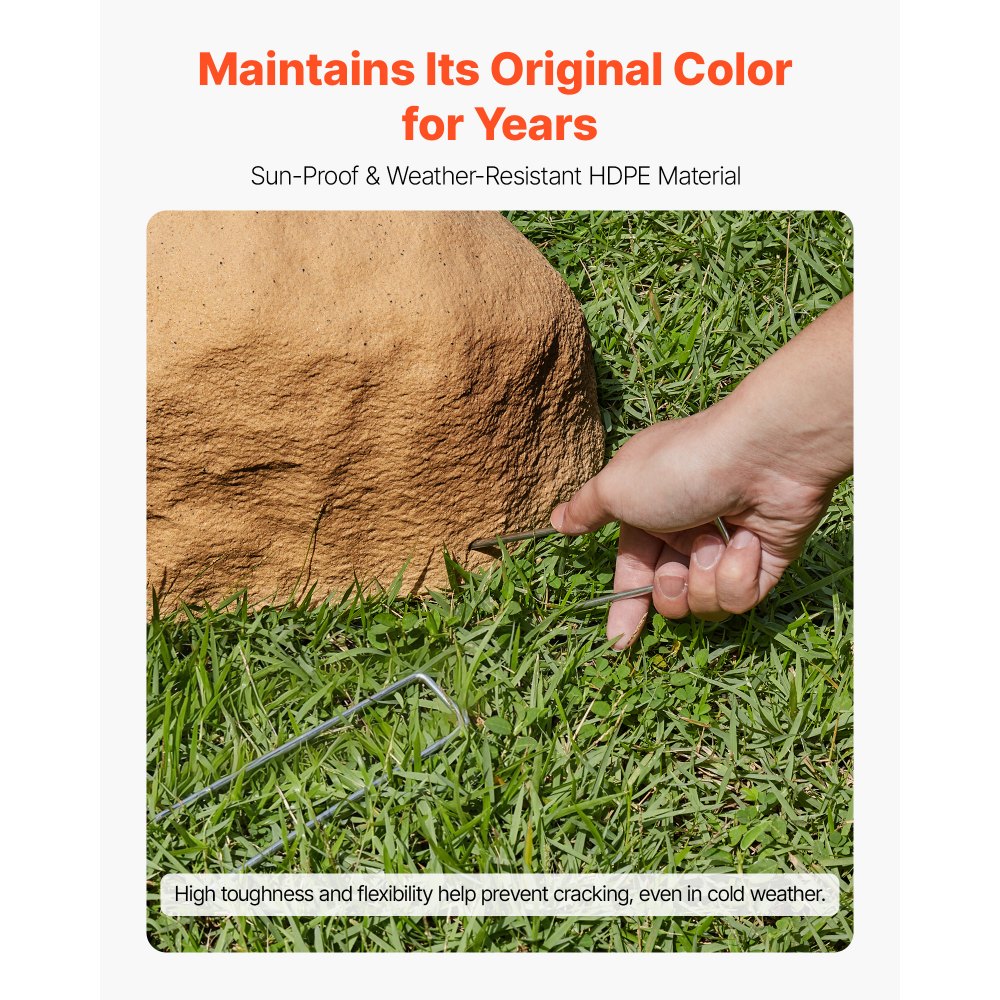 VEVOR Copertura in Finta Roccia, Copertura per Pompa da Pozzo in Finta Roccia, Consistenza Naturale Realistica, Resistente alle Intemperie per Giardino, Giallo Sabbia, Piccole Dimensioni