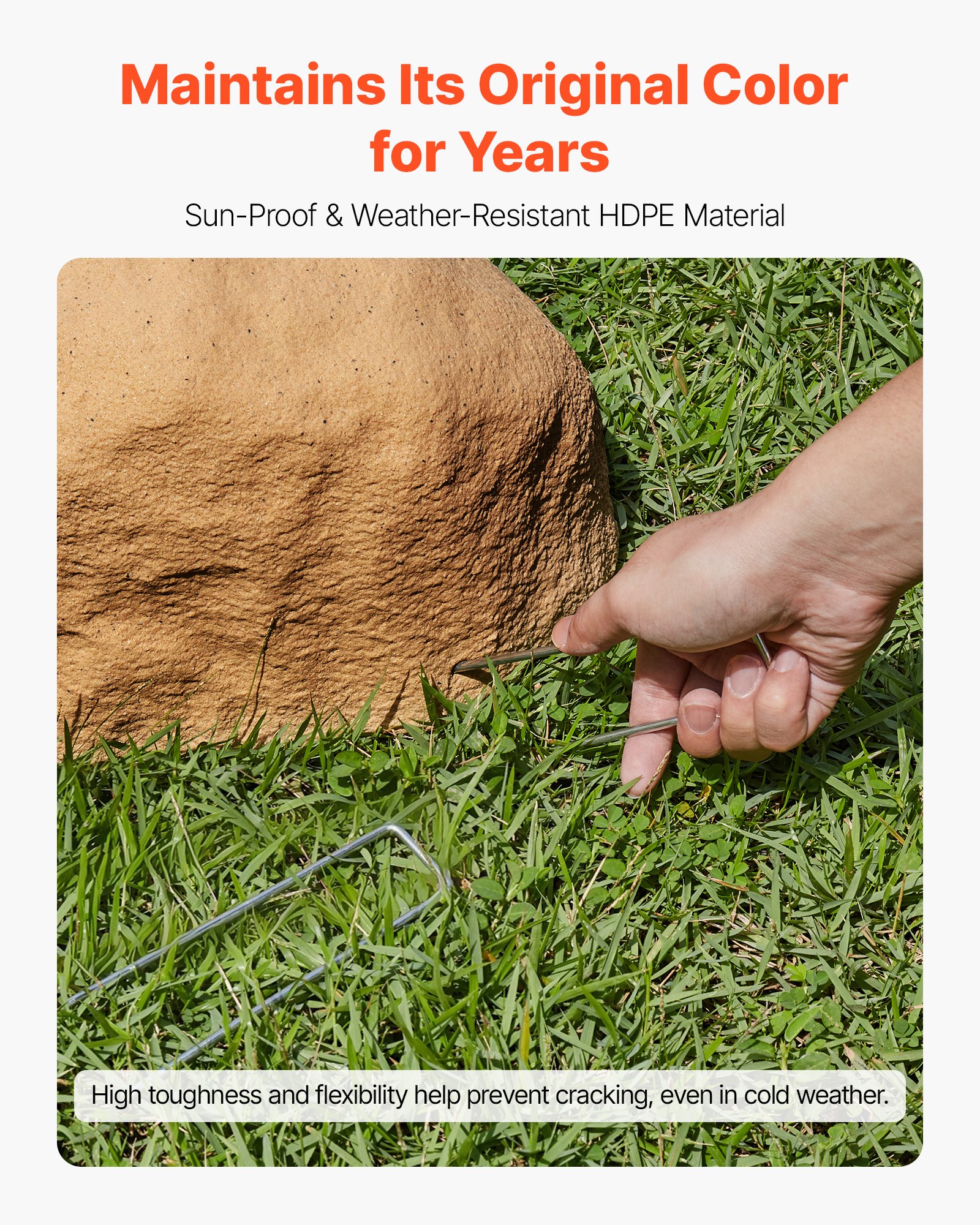 VEVOR Copertura in Finta Roccia, Copertura per Pompa da Pozzo in Finta Roccia, Consistenza Naturale Realistica, Resistente alle Intemperie per Giardino, Giallo Sabbia, Piccole Dimensioni