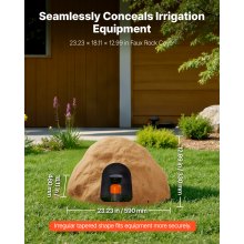 VEVOR Copertura in Finta Roccia, Copertura per Pompa da Pozzo in Finta Roccia per Esterni, Masso Artificiale Resistente alle Intemperie per l'Arredo di Giardino Cortile, Marrone Sabbia, Taglia M