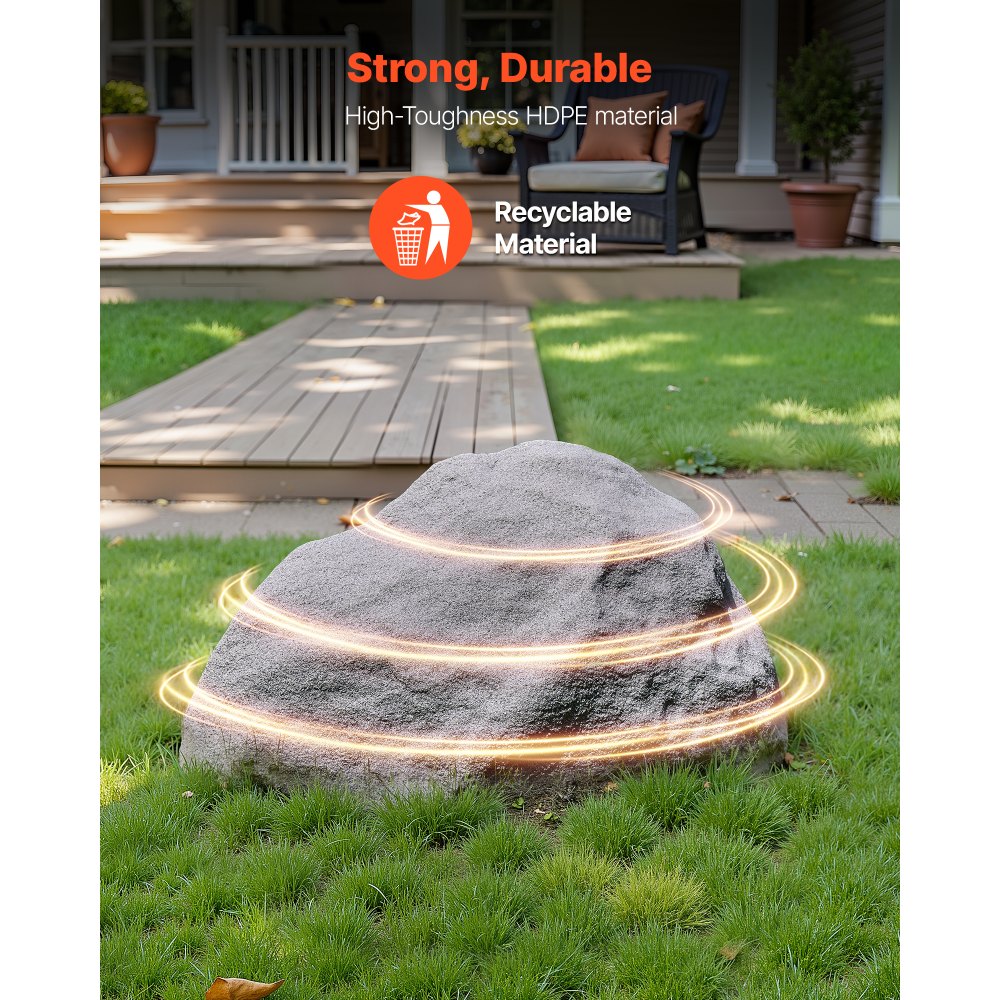 VEVOR Copertura in Finta Roccia, Copertura per Pompa da Pozzo in Finta Roccia per Esterni, Artificiale Pietra da Giardino Decorazione, per l'Arredo di Giardino Cortile, Grigio Scuro, Taglia Media