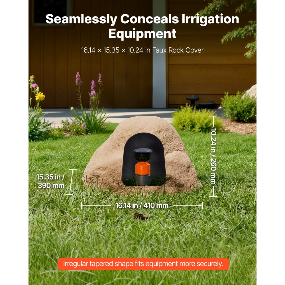 VEVOR Copertura in Finta Roccia, Consistenza Naturale Realistica, Copertura per Pompa da Pozzo in Finta Roccia, Resistente alle Intemperie per l'Arredo del Giardino, Sabbia, Piccole Dimensioni
