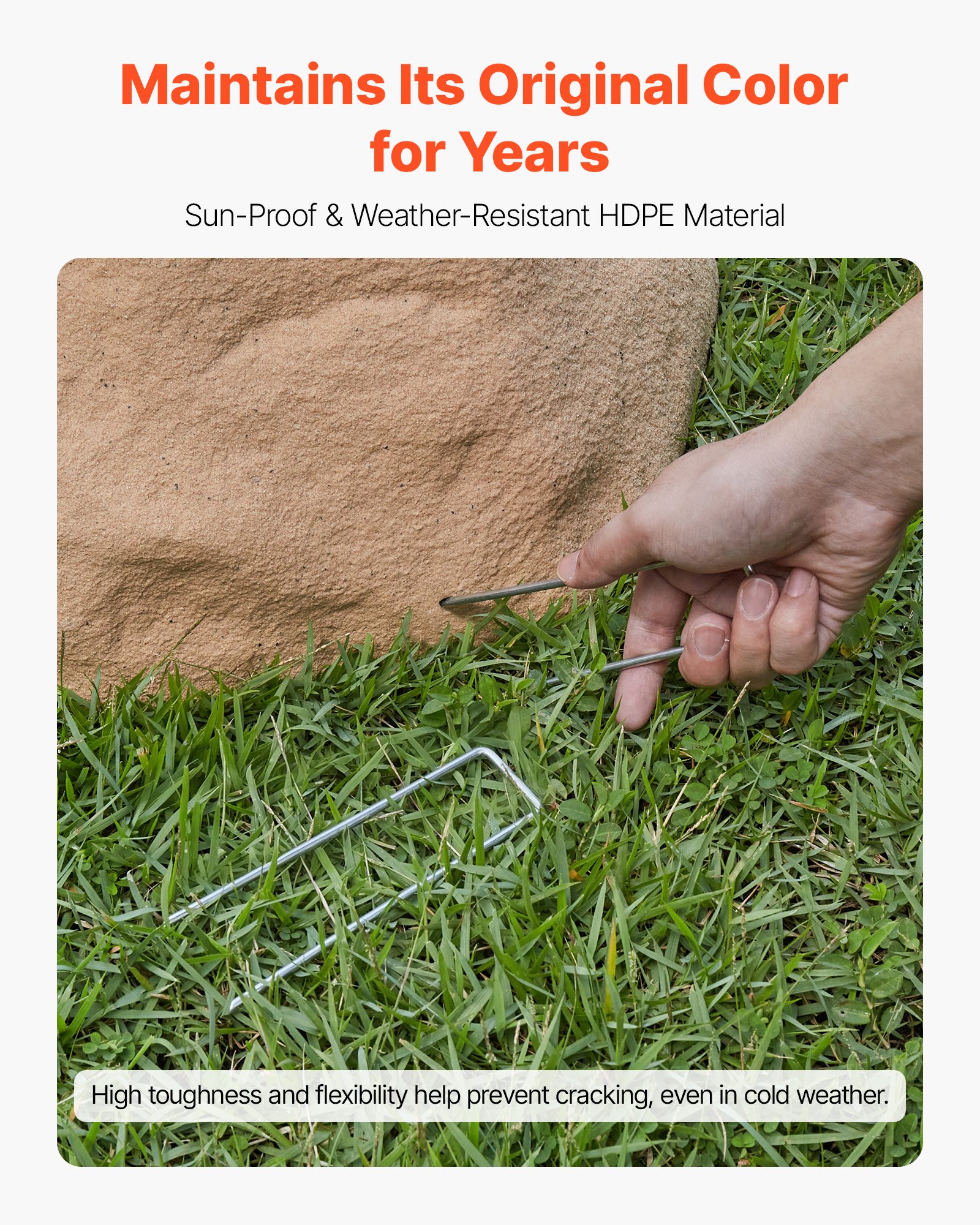 VEVOR Copertura in Finta Roccia, Consistenza Naturale Realistica, Copertura per Pompa da Pozzo in Finta Roccia, Resistente alle Intemperie per l'Arredo del Giardino, Sabbia, Piccole Dimensioni