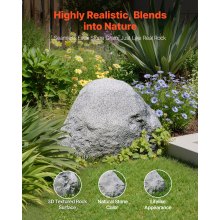 VEVOR Copertura in Finta Roccia, Copertura per Pompa da Pozzo in Finta Roccia per Esterni, Masso Artificiale Resistente alle Intemperie per l'Arredo di Giardino Cortile, Grigio, Taglia Piccola