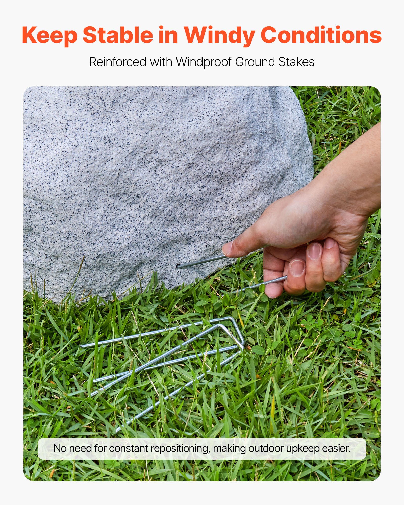 VEVOR Copertura in Finta Roccia, Copertura per Pompa da Pozzo in Finta Roccia per Esterni, Masso Artificiale Resistente alle Intemperie per l'Arredo di Giardino Cortile, Grigio, Taglia Piccola