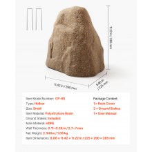 VEVOR Copertura in Finta Roccia, Copertura per Pompa da Pozzo in Finta Roccia per Esterni, Masso Artificiale Resistente alle Intemperie per l'Arredo di Giardino Cortile, Marrone Sabbia, Taglia S