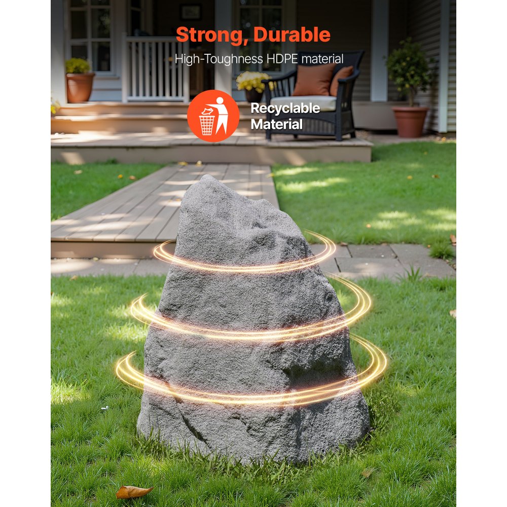 VEVOR Copertura in Finta Roccia, Copertura per Pompa da Pozzo in Finta Roccia per Esterni, Artificiale Pietra Leggera da Giardino Decorazione, per l'Arredo di Giardino Cortile, Grigio, Taglia M