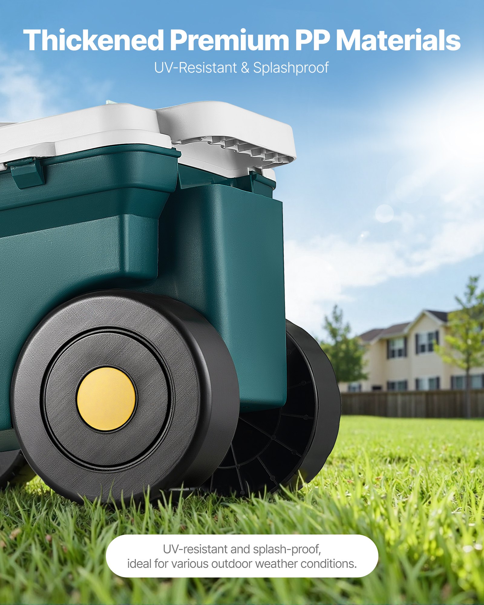 VEVOR Carrello da Giardino con Ruote in PP Contenitore Portaoggetti, Carico max. 123 kg, Sedile da Lavoro Carrello per Giardinaggio, Tosaerba, Piantagione, 520 x 310 x 280 mm