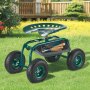 VEVOR  Rolling Garden Cart with Swivel Seat, Heavy Duty Garden Seat with Storage Basket & Tool Tray, 300 lbs Weight Capacity, Outdoor Utility Gardening Stool Scooter for Lawn Yard Planting Weeding