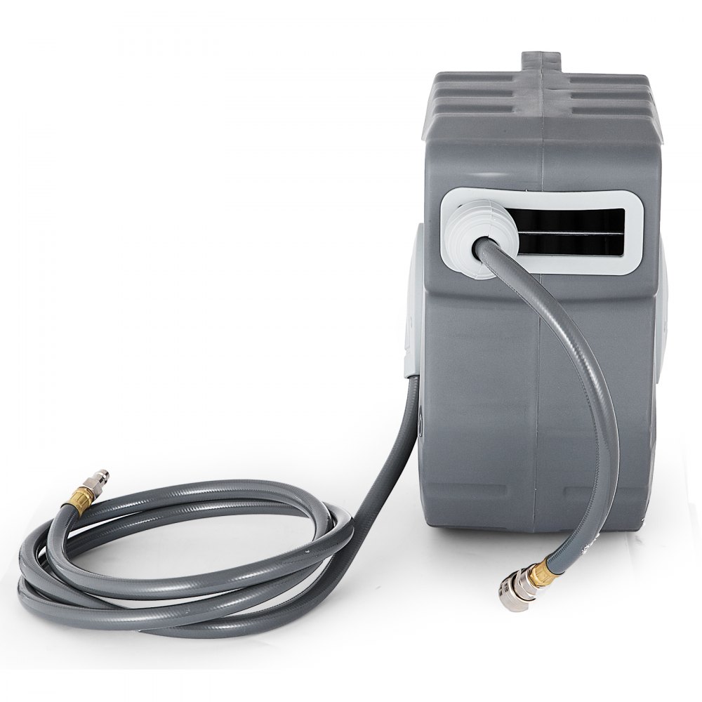 VEVOR Avvolgitubo per Aria Compressa Grigio, 20m Arrotolatore Avvolgitubo con Riavvolgimento Automatico, Montaggio a Parete, Avvolgitubo Retrattile da 66 Piedi, Utensili per Compressori Linea Girevole