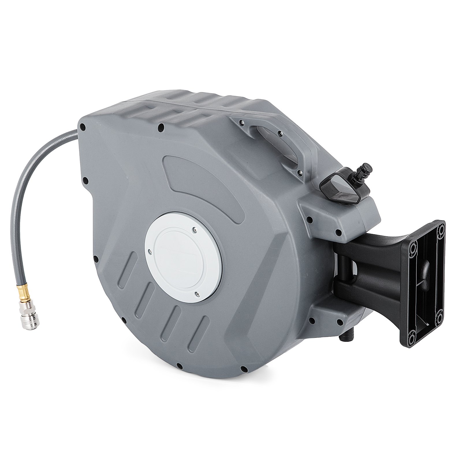 VEVOR Avvolgitubo per Aria Compressa Grigio, 20m Arrotolatore Avvolgitubo con Riavvolgimento Automatico, Montaggio a Parete, Avvolgitubo Retrattile da 66 Piedi, Utensili per Compressori Linea Girevole