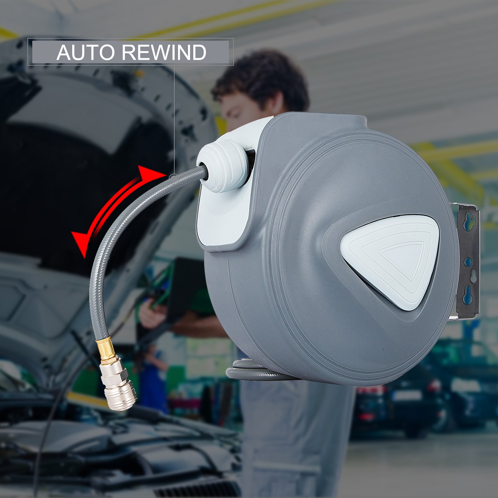 Avvolgitubo Aria Arrotolatore Tubo Per Aria Compressa 10m 1/4 Npt In Pvc