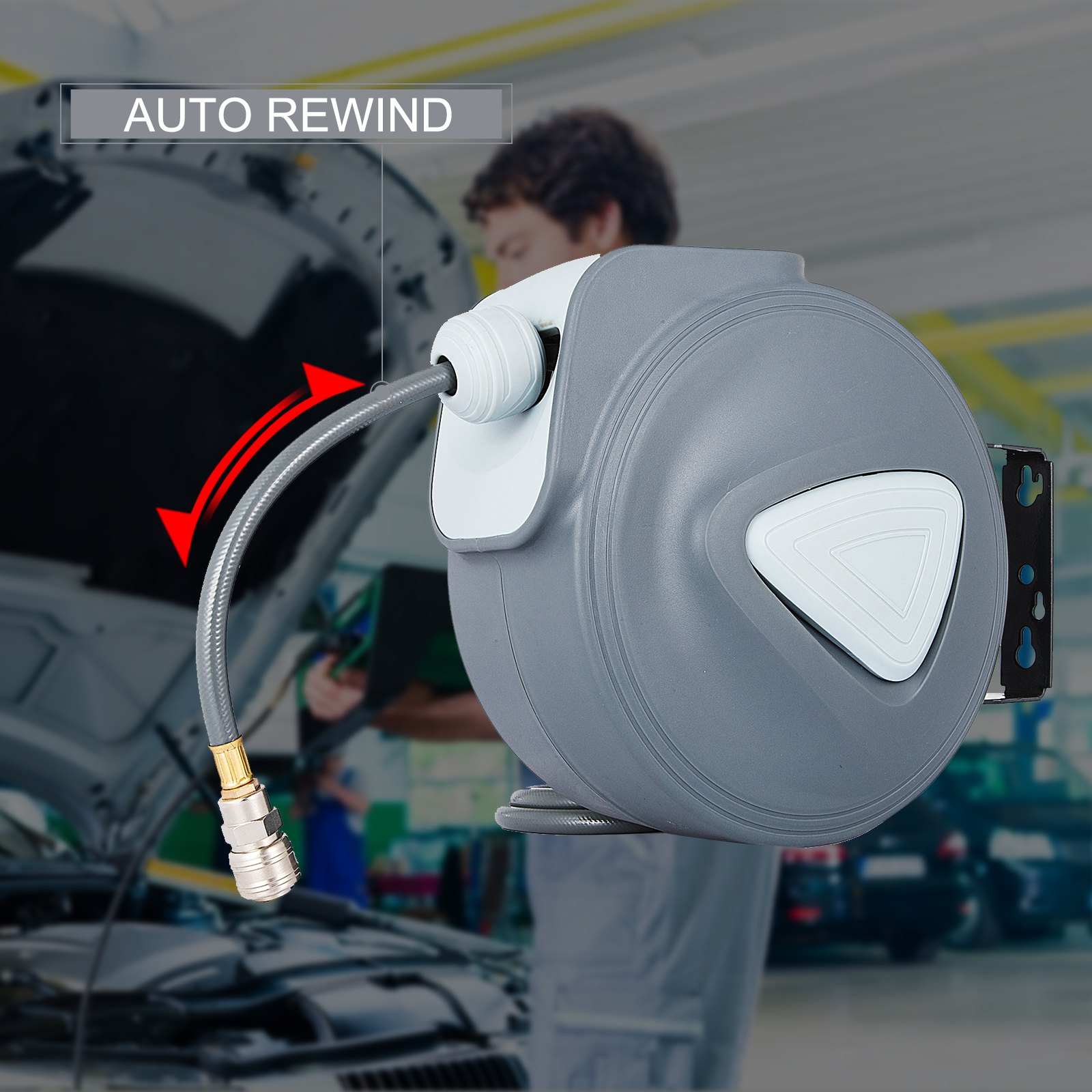 Arrotolatore Avvolgitubo Tubo Per Aria Compressa 54 Bar 0.4" Tubo Lungo Da 30m